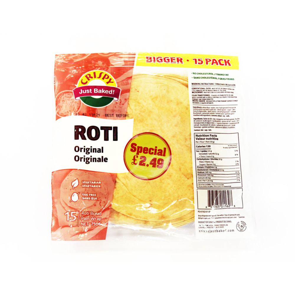 Brishty Roti CRISPY WHITE ROTI (ORIGINAL) 750GM X 10 £2.49 - Indo Asian Foods